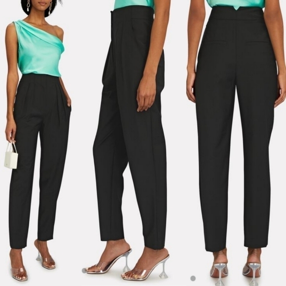 New Tibi Tropical Wool Blend Yasmeen High Waisted Black Trouser Pants NWT Size 4 - Picture 9 of 16